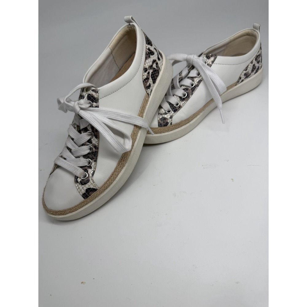 Vionic Winny Leather Snake Espadrille Womens Sneakers White Size 7.5